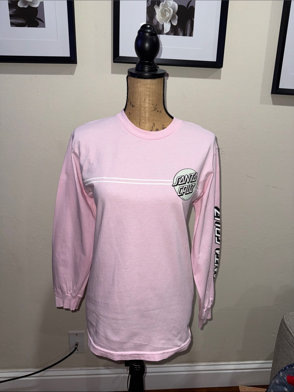 Santa Cruz Pink Logo Long Sleeve Shirt
